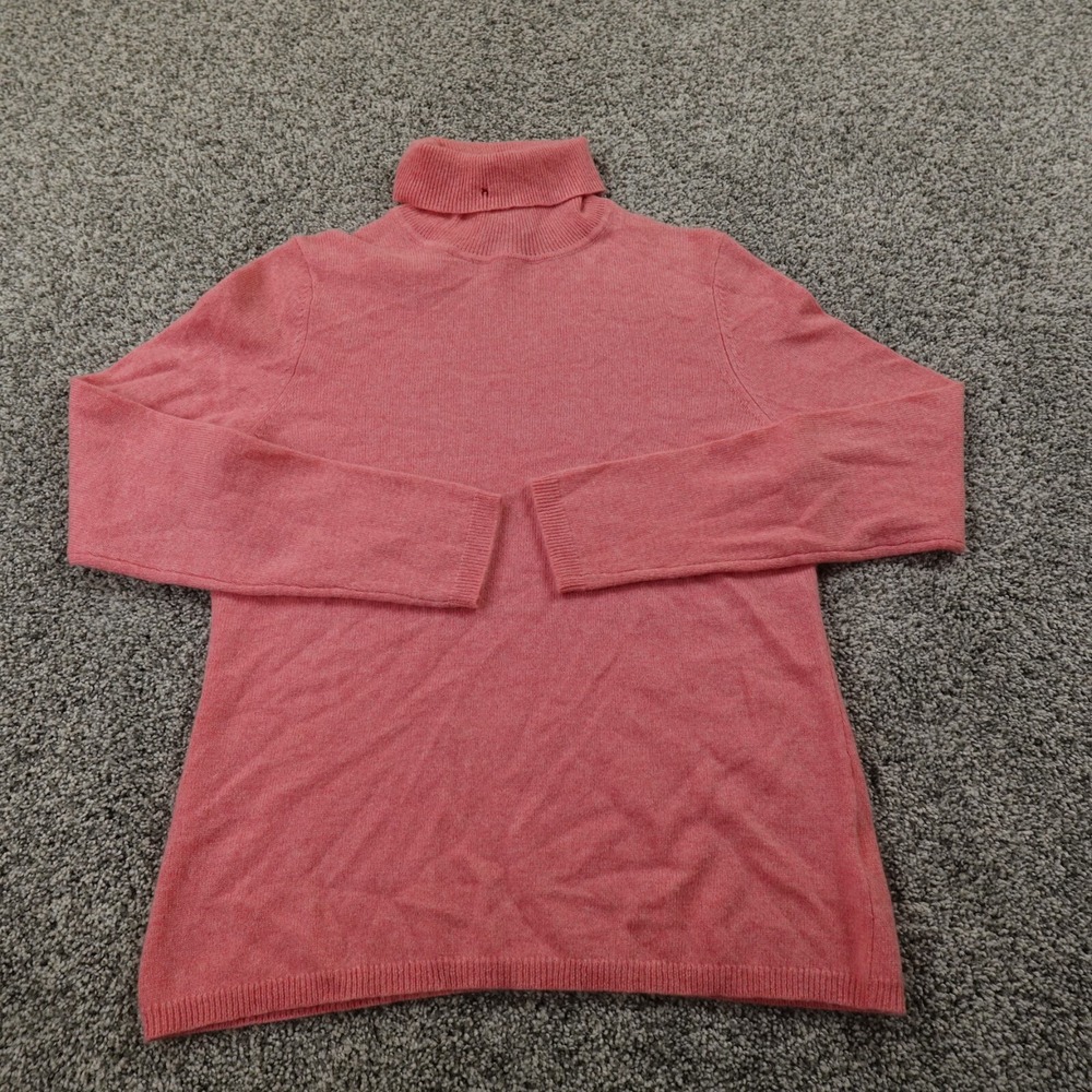 Charter Club Sweater Womens M Pink Knit Cashmere Turtleneck Sweatshirt Soft Cozy